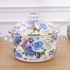 OIIKQDML Enamel Stockpot with Lid, 4.6 Quart Retro Cooking Pot,