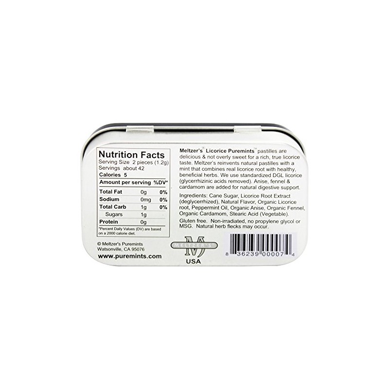 Meltzer's Puremints Licorice -- 1.76 oz