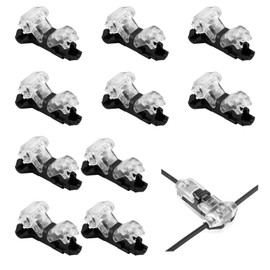 10 PCS 1 Pin 1 Way Wire Connectors Low Voltage T Tap Connectors without Stripping Quick Splice Wiring Branch Connector for 20-22 AWG, LED Strip, Audio, Vehicles, Electrical
