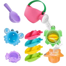 SHENGYIG Bath Toy for Babies 1-4 Years, 10-Piece Set, Mould-Free, Water Toy for Bathtub & Swimming Pool, Safe & Fun, Ideal as a Baby Bath Toy Gift