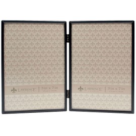 Lawrence 660057D 5x7 Hinged Double Simply Black Picture Frame