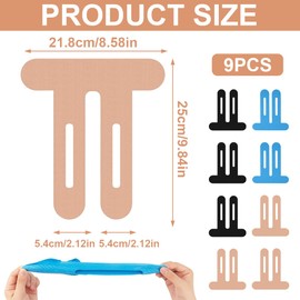 9 Stück Blau PreCut Kinesiotapes Knie,Kinesiotapes Vorgeschnitten Knie,Kinesiologie Tape,Ohne Shere,Wasserfestes & Elastisches Physio Tape