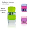 Ouksma Set of 12 Dual-Hole Pencil Sharpeners with Erasers for