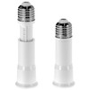 QWORK E26 Light Socket Extender, 2-Pack 4-Level Extendable, Flame-Retardant PBT,