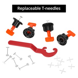 QWORK Tile Leveling System Kit - 200 pcs Levelers, 1000 pcs 1/16" Spacers, 4 Special Wrenches, Wall Floor Tile Adjustment Tool Kit