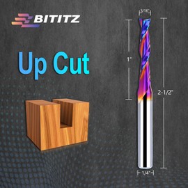 2PCS Upcut Spiral Router Bit 1/4 Inch Shank 3/16 Inch Cutting Diameter 1 inch Cutting Length with Extra Long Life Coating CNC Router Bits End Mill for Wood Cutting, Slot Mortise, Engraving