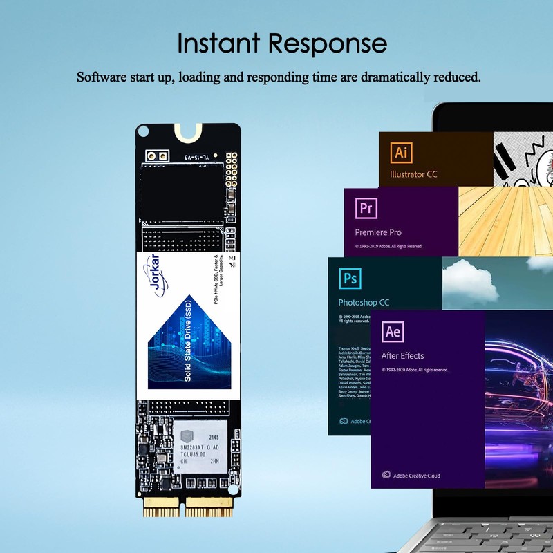 Jorkar SSD 512GB para A1466 Upgrade NVMe PCIe Gen3x4 M.2