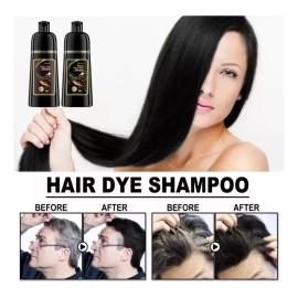 Para 2pc Shampoo Para Cubrir Canas Tinte Negro /