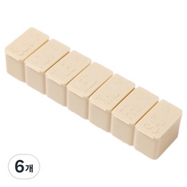 휴올리 휴대용 일주일 알약 케이스 베이지, 6개 Hyuoli Portable Weekly Pill Case Beige, 6-pack