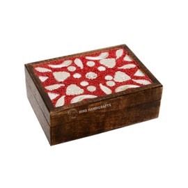 Handmade Hand Carved Decorative Jewellery Box for Women Men Antique Wood Blades & Jewel | Home Decor Accents | Storage and Organizer