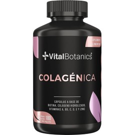 VitalBotanics™ Biotina + Colágeno Hidrolizado | Suplemento para Cabello, Piel y Uñas | 180 Cápsulas | Con Zinc y Vitaminas A, B5, C, D y E | Libre de Gluten y Aditivos | 6 Meses de Suministro