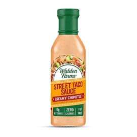 Walden Farms Street Taco Sauce Creamy Chipotle – Calorie-Free, Gluten-Free, Low Carb, Keto-Friendly, Sugar-Free, Smoky Chipotle Flavor – 12 oz Bottle