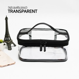 Transparent Cosmetic Pouch Medium Square / Travel Pouch / Cosmetic Organizer Clear Pouch Medium Square 2ea