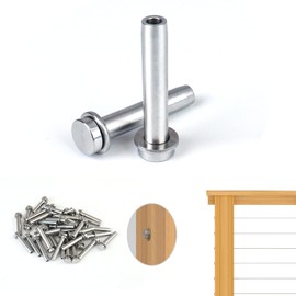 Muzata 60Pack 1/8" Stemball Swage Dead End Invisible Cable Railing Kit Terminal for Wood Stair Deck Hardware End Fitting T316 Stainless Steel CR24, CV1 CV2