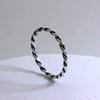Sterling Silver 2mm Stacking Twisted Rope Ring Size O (I
