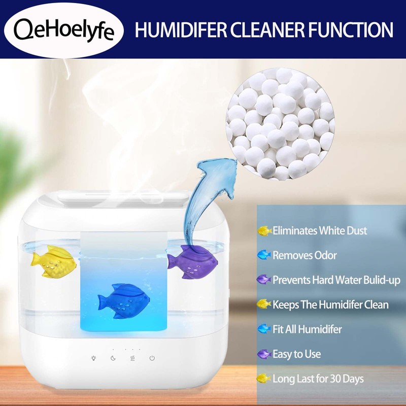 12 Pack Universal Humidifier Cleaner Fish for Humidifiers, Fish Tanks