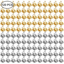 Embrague de mariposa de 120 paquetes con pasadores en blanco, pasadores de alfiler YuCool Reemplazo de pasadores de corbata para artesanía y joyería: oro plateado