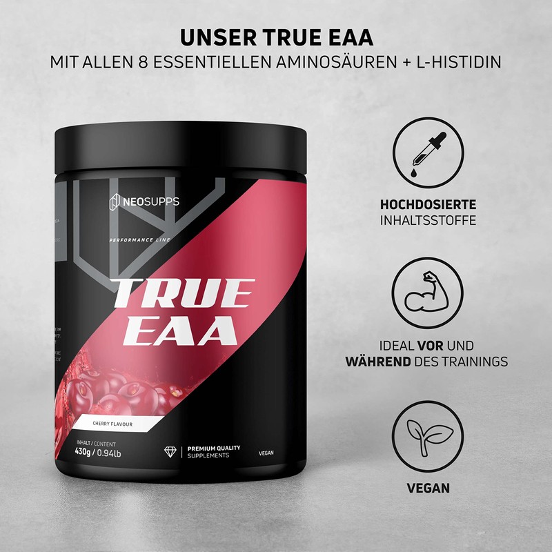 NEOSUPPS EAA Powder - Cherry, 430 g, High-Quality Essential Amino