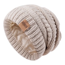 REDESS Slouchy Beanie Hat for Men and Women, Winter, Warm, Chunky, Soft, Oversized Cable Knit Hat, Oatmeal