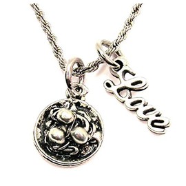ChubbyChicoCharms Spaghetti and Meatballs Rope Chain Cursive Love Necklace