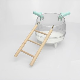 Meow&Woof Hamster Sand Bath Container,Easy Clean Plastic Bowl, Small Pet Large Dust Bathing House with Bath Sand and Staircases, Bathrub Cage Accessorie for Syrian Gerbil Hamsters Hedgehogs-Blue