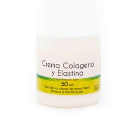 Crema de Colageno Con Elastina 50 FPS Lenico 100 gr - Humecta y repara la piel, difumina signos de la edad, con un toque de protector solar           