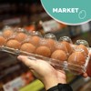 50 Pack Clear Plastic Egg Cartons Bulk, 1 Dozen 2x6