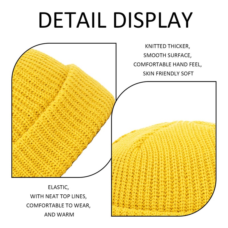 CVFRTT 1 Knitted Hat, 1 Thermal Mask, Yellow Hat, Warm