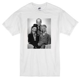 Port & Company EDGAR BERGEN CHARLIE McCARTHY MORTIMER SNERD VENTRILOQUIST TV WHITE T-SHIRT - 6XL