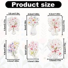 lasuroa 36pcs Wildflower Cupcake Toppers, Floral Birthday Party Decorations Floral Cupcake Picks for Birthday Parties Baby Showers Decorations Supplies