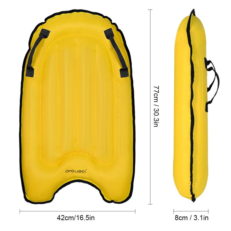 Inflatable Surfing Board with Handles Surfing Body Board Folding Beach