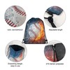 Richugui Cool Pattern Fire Baseball Waterproof Gym Drawstring Bag, Sports
