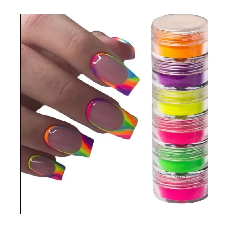 Sombras Para Ojos Maquillaje Pigmentos Uñas Neon 12 Torres