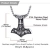U7 Mjolnir The Thor's Hammer Pendant with Odin Helmet Raven