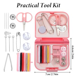 2 Pack Mini Travel Sewing Kit Portable Emergency Sewing Kit Travel Small with Needles, Threads, Scissors, Buttons for Women, Travelers, Beginners