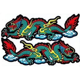 1 Sheet Dragon Blue Sticker Motorsport Motocross Car Scooter Tuning Sticker Film 1 Sheet 270 mm x 180 mm Weatherproof or for Model Making