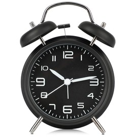 Reloj Despertador Analógico Retro, Reloj despertador análogo de doble campana, Reloj Despertador mecánico Moderno, Despertador dual fuerte, silenciosa, Gran Alarma para durmientes Pesados, 4.5 inch.