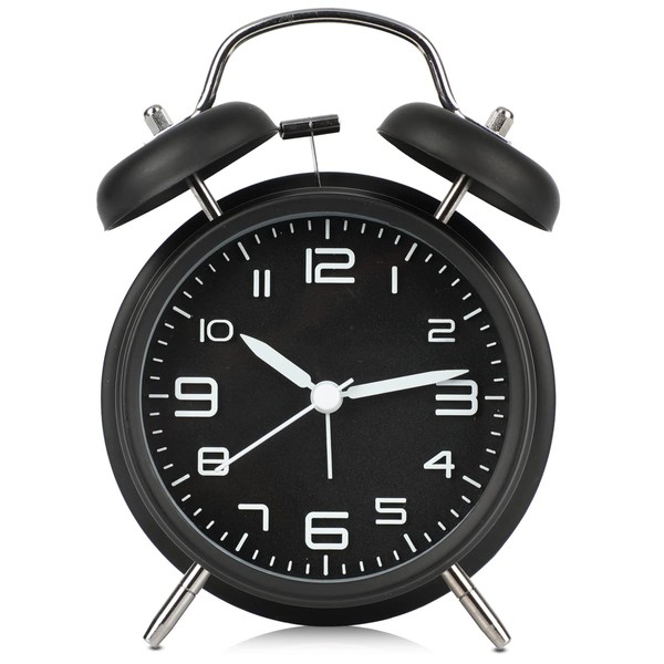 Reloj Despertador Analógico Retro, Reloj despertador análogo de doble campana,