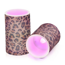 senya Flickering Flameless Candles LED Pillar Candles Battery Operated LED Tea Light Candles Cheetah Leopard Print Animal for Home Decor