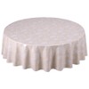 Oilcloth Tablecloth Washable Round 140 cm Leaves Beige