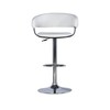 Powell White Faux Leather Barrel & Chrome Adjustable Height Barstool