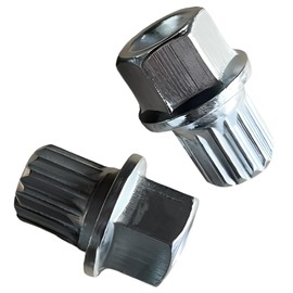 Pack of 2 Wheel Lock Nuts ABC4/15PT with 15 Teeth Anti Theft Wheel Lock Wheel Nut Screw Removal Key Car Wheel Lock Key Anti-Theft Lugnut Socket Replacement