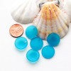 Unbranded 4 Turquoise Sea Glass Disks Cultured Glass Round with