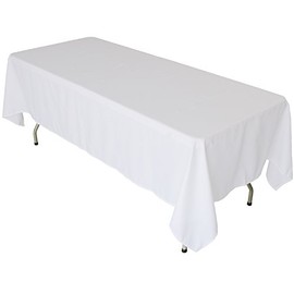 KaitatsuSen Rectangular Tablecloth Polyester Fabric, White, 150 x 200 cm
