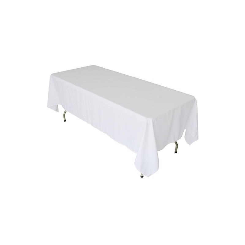 KaitatsuSen Rectangular Tablecloth Polyester Fabric, White, 150 x 200 cm