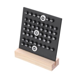 PATIKIL Wood Perpetual Calendar, Desktop Acrylic Calendar Stand Month Week Date Display for Desk Shop Office Home Decoration, Black