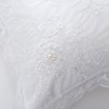 Beaded Throw Pillow Cover 16x16 Inch, White Throw Pillow Cover,