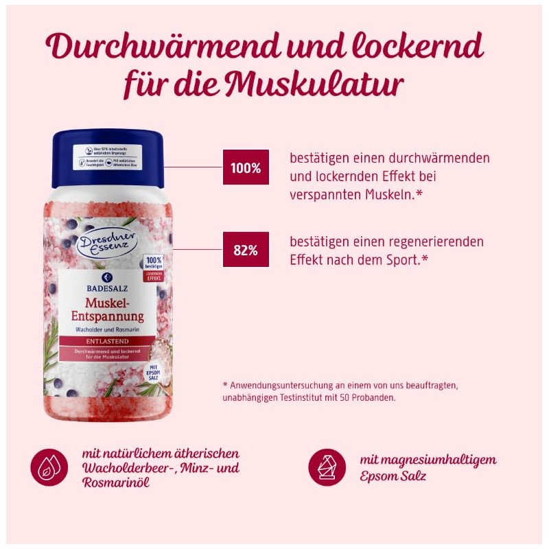 Dresdner Essenz Bath Salt Muscle Relaxation Juniper Rosemary 600 g