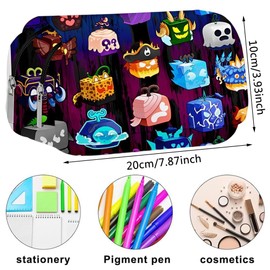 Federmäppchen Spiel PyrrlicToy Fruits Federmäppchen Briefpapier Pouch Doppelreißverschluss Segeltuch Stifte Etui Mäppchen für Schul und Bürobedarf