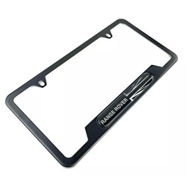 LAND ROVER GENUINE Range Rover Land Rover Logo Black Finish Steel License Plate Frame Genuine New
